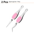 thumbnail image 3 of 2pcs Craft Tweezers Precision Crossing Lock Curved Straight Stainless Steel Soft Reverse Grip Fine Tip Tweezers for DIY Craft Jewelry Beading Electronics, Silver Pink, 3 of 6