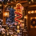 thumbnail image 3 of ZENVIVE Christmas Magic Spiral Hanging LED Lights, Hanging Xmas Decoration with Spiral Lights for Porch Entryway Doorway & Outdoor Holiday Decor, 7.8"(Gingerbread), 3 of 7