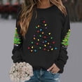 thumbnail image 1 of Chandails d'Automne Grande Taille pour Femmes Chandails de Noël pour Femmes Tête de Cerf Imprimée Col Rond Manches Longues Sweat à Capuche Amusant Noir TTG, 1 of 5