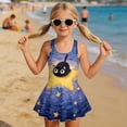 thumbnail image 3 of Xixirimido Cute Black Cat Stars Print Girls Swimsuit Sleeveless One Piece Skirted Swimwear Modest Hawaiian Bathing Suit for Beach Water Park Kids Swim Dress, 3-4 Years, 3 of 7