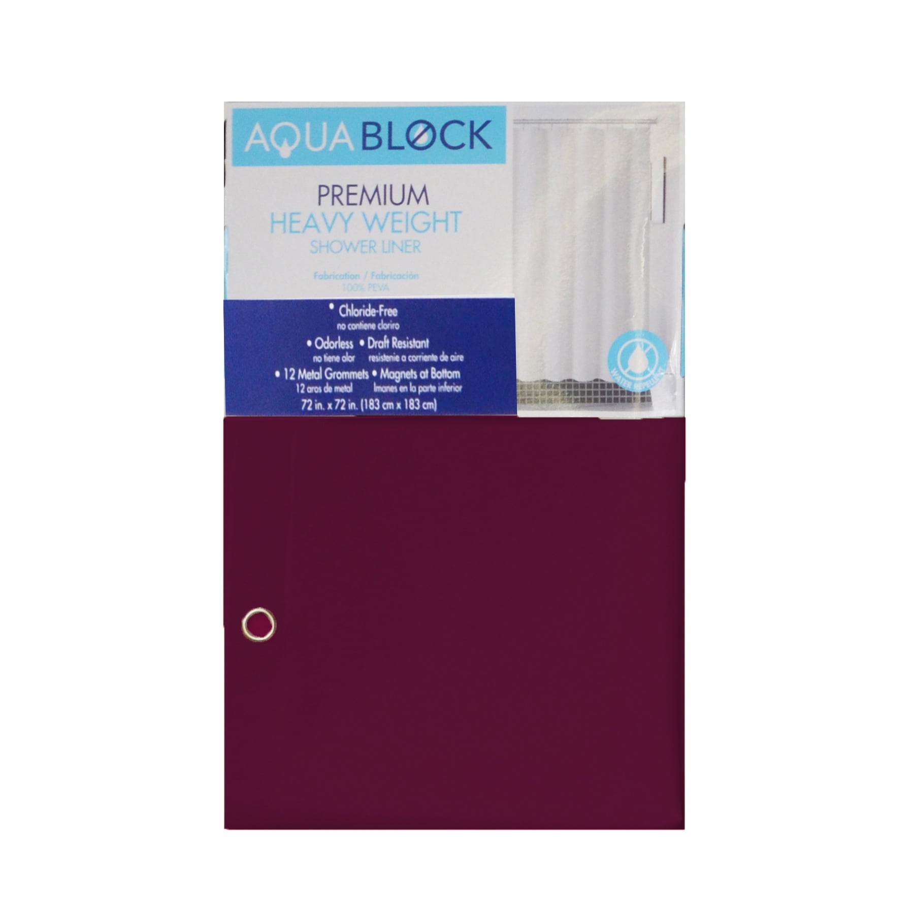 Burgundy Peva 10 Gauge Shower Curtain Liner Premium Heavy Weight Mildew Resistant Water Repellent Grommets And Magnets Walmart Com Walmart Com