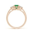 thumbnail image 2 of ANGARA Natural Three Stone Oval 1.1 ct Emerald and Half Moon Diamond Ring in 14K Rose Gold for Women (Size-8x6mm) | May Birthstone, Anniversary, Jewelry Gift for Women | Natural Emerald Ring, 2 of 9