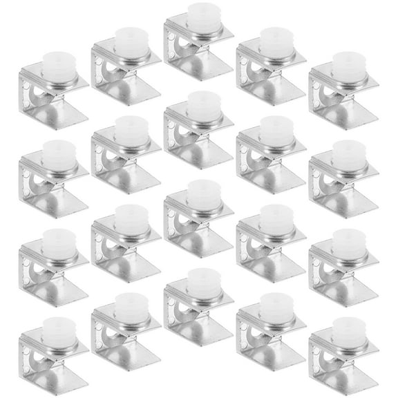 Hemobllo 20Set Zinc Alloy Glass Shelf Brackets for Bathroom Glass Fixtures Fixation 1.5x1.3x1.2in