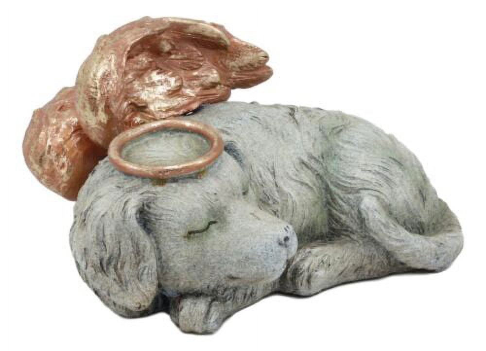 Heavenly Halo Angel Dog Urn Statue 8"L Pet Memorial All Dogs Go To Heaven