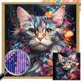 thumbnail image 1 of 5D DIY Taladro Cuadrado AB Parcial Dazzle Cat 45x45cm, 1 of 9