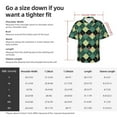 thumbnail image 5 of Honeii Green Squares Print Men’s Hawaiian Shirt,Classic Button-Down Short Sleeve Shirt, for Beach, Vacation, and Outdoor Activities,Medium, 5 of 7