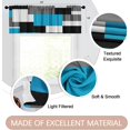 thumbnail image 2 of 2 Pack Valances Window Treatments, Blue and Black Geometry Abstract Blackout Drapes Adjustable Curtain for Windows Living Room Kitchen Over Sink, 18x52 Inch Rod Pocket Valances, 2 of 6