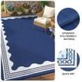 thumbnail image 5 of HIWEAVER Navy 10'x 20' Outdoor Rug Garden Decor Scolloped Bordered Carpet Plastic Straw Waterproof Reversible Patio Area Rug for Balcony Deck Picnic Portable Camping Mat, 5 of 8