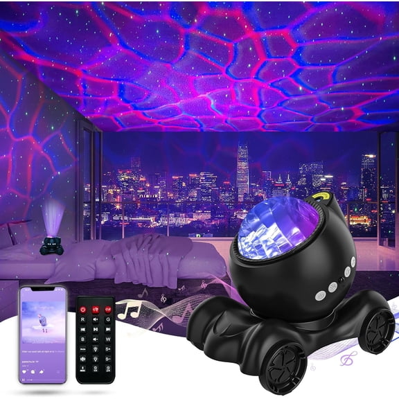 Galaxy Projector, Star Aurora Projector Built-in Bluetooth Speaker, Night Light for Kids Adults, White Noise Light for Home Decor/Relaxation/Party/Music