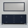 thumbnail image 4 of Jacques 72 in. W Navy Blue Double Bath Vanity, Carrara Marble Top, and 28 in. Mirror, 4 of 9
