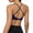 AU21_Navy, variant on Cross Back Sports Bras for Women U Neck Padded Adjustable Spaghetti Straps Yoga Top Knotted Back Solid Color Bralettes Navy 36