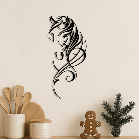 Modern Abstract Horse Vintage Industrial Metal Wall Art
