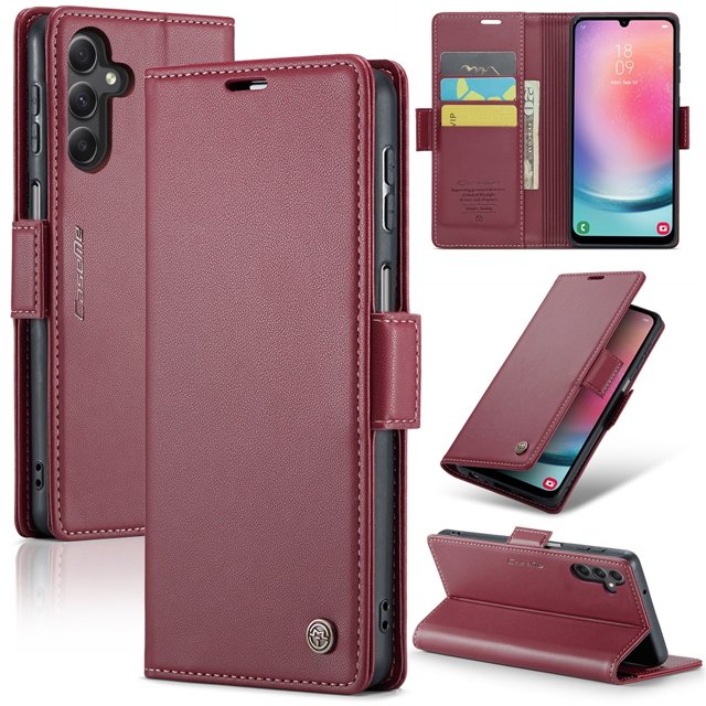 CaseMe Funda de Cuero para Samsung Galaxy A24 4G con Bloqueo RFID, para Samsung Galaxy A24 4G Funda para Mujer Hombre Tarjetero Cierre Magnético Funda Tipo Folio para Samsung Galaxy A24 4G