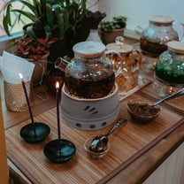 IBASETOY Teapot Warmer Black Ceramic Alloy 1Set