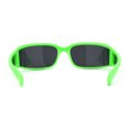 thumbnail image 4 of Polarized Unique Curved Side Visor Lens Narrow Rectangle Sunglasses Green Black, 4 of 4