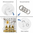 thumbnail image 3 of Yellow Bees Gnomes Shower Curtain, Waterproof Shower Curtains for Bathroom, Spring Floral Branches Wooden Washable Fabric Bathtub Curtain Set Bath Decor with 12 Hooks 72"x78", 3 of 6