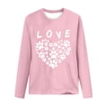 thumbnail image 4 of Women's Graphic Long Sleeve Tops Funny Print Crew Neck Casual Loose Sweatshirts Valentine Day Tee Gift to Ladies(Pink,L), 4 of 5