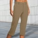 thumbnail image 1 of WILLBEST Pantalones Casuales para Mujer con Bolsillos y Botones, Pantalones Capri Elásticos para Uso Diario y Estilo. Extra Grande, 1 of 5