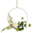 thumbnail image 4 of Decoración hogareña Niño Flor Artificial Decoración Colgante Anillo de Metal Redondo Guirnalda Cumpleaños Fiesta de Boda Accesorios para el hogar Decoración Tamaño 20 cm (Champagne Camellia) Zhivalor LKX-1370, 4 of 4