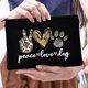 thumbnail image 1 of Bolsas de cosméticos con estampado de paz y perro para mujer, neceser de viaje con cremallera, organizador de artículos de aseo personal de gran capacidad Fivean unisex, 1 of 2