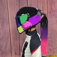 thumbnail image 4 of Casco Pigtails, reutilizable Punk 22 pulgadas decoración Cosplay peluca cascos sucias, para motocicleta (casco no Rosa Púrpura Yotijar cola de caballo peluca de pelo, 4 of 8
