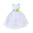 thumbnail image 3 of Ekidsbridal White Apple Green Shimmering Organza Flower Girl Dress Junior Bridesmaid Wedding Pageant Communion Baptism Gown 4613T 4, 3 of 3