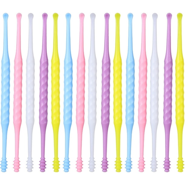 20 Uds. Herramientas de extracción de cera de los oídos, cucharas en espiral para los oídos, herramientas de limpieza de oídos de eliminación de cera de doble extremo