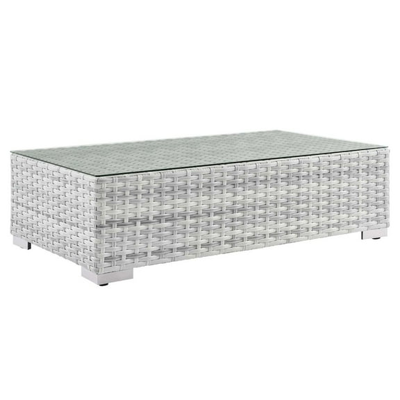 Modway Convene Outdoor Patio Coffee Table in Light Gray