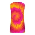 thumbnail image 5 of Women's Tie Dye Tank Tops V Neck Sleeveless Tees with Buttons Casual Fashion Summer Pullover Tshirts (2XL, Orange), 5 of 5