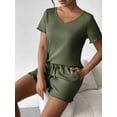 thumbnail image 5 of EKOUAER 2 Piece Lounge Set Ribbed Knit Loungewear Sleeveless Tank Plus Sizes Sleepwear Short Set, 5 of 6