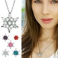 thumbnail image 2 of Wioihee Clearance Under $2.00 Snowflake Pendant Necklace Clavicle Chain Light Temperament Christmas Valentine's Day gift, 2 of 3