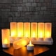 thumbnail image 1 of Velas sin llama - 12 velas de té parpadeantes LED recargables + 12 tazas heladas, 1 of 2