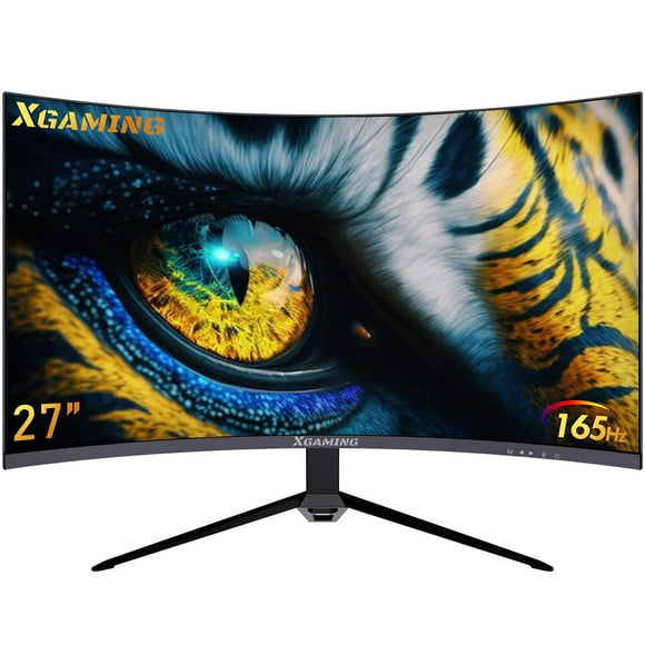 XGaming 27 Inch Curved Monitor, QHD 1440p 144Hz/165Hz Gaming Monitor, 1500R Curved Screen, 99% sRGB, FreeSync, 1ms, 2K Wide Computer Monitor Built-in Speakers, HDMI DP Display, VESA, Tilt Adjustable