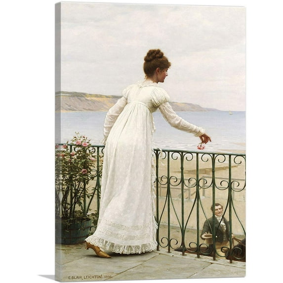 ARTCANVAS A Favour 1898 Canvas Art Print by Edmund Blair Leighton - Size: 26" x 18" (1.50" Deep)