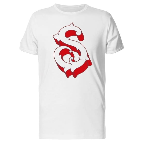 Capital Letter S White Red Tee Men's -Image by Shutterstock