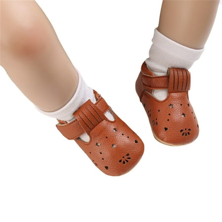 

Mialoley Baby Girls Princess Shoes Soft PU Leather Hollowed Non-slip Bottom Casual Flats Shoes