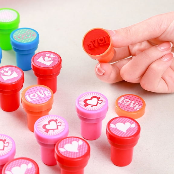 ETHZZLE 20pcs Self Inking Stamp Assorted Color Plastic for Classroom Rewards