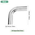 thumbnail image 3 of Uxcell OD 1 Inch 90 Degree Mandrel Bend Elbow, Thicken 1.5 mm 304 Stainless Steel Exhaust Elbow Pipe for Car Modified Exhaust System, Stair Handrail Bend, Height 100 mm, 3 of 7