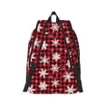 thumbnail image 2 of Naloa Snowflake red plaid Canvas Backpack for Men Women Rucksack Casual Travel Daypack College Tote Satchel Bookbag for Teens-Medium, 2 of 7