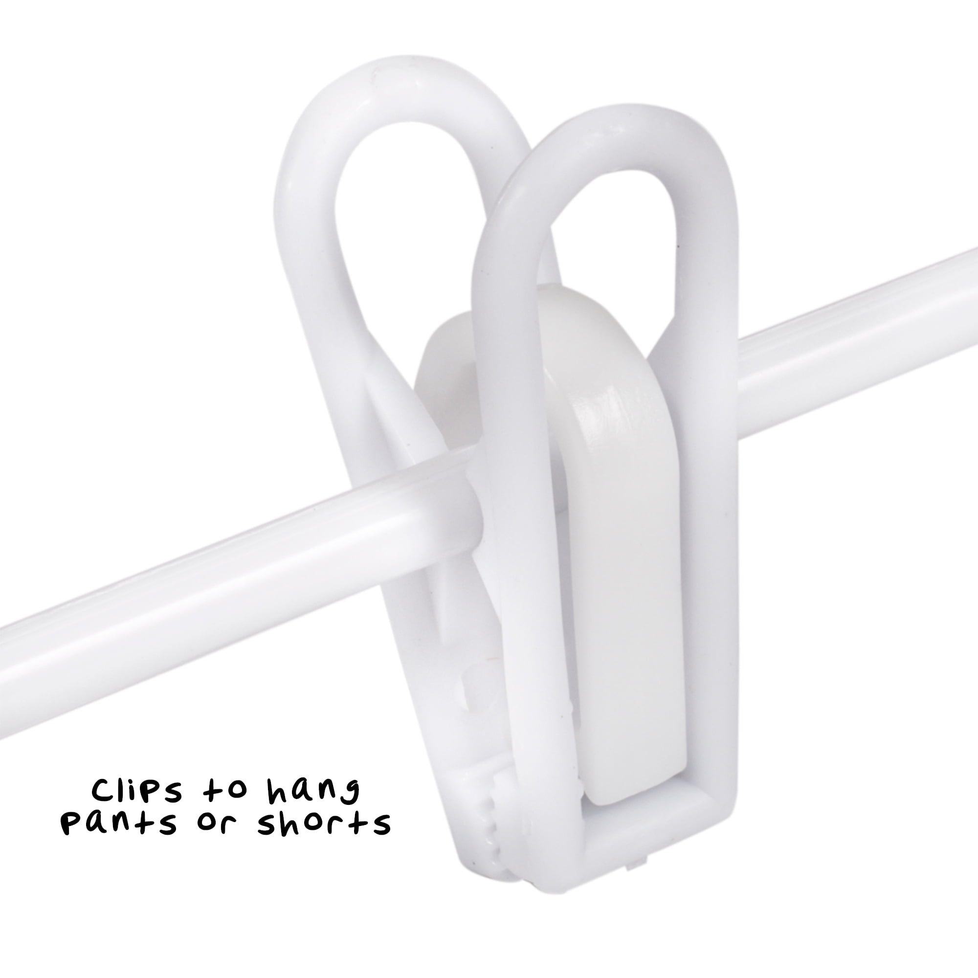 Corodo Hanger Clips, 60 Pack Multi-Purpose Clips for Hangers, Hanger Clips  for Plastic Hangers, Pants Hangers(White)