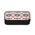 thumbnail image 2 of TEQUAN Large Capacity Pencil Case, Vintage Aztec Ethnic Style Colorful Pattern Pencil Pouch 2 Compartments Pencil Bag (Black), 2 of 7