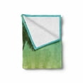 thumbnail image 2 of Island Soft Flannel Fleece Throw Blanket, Sunrise in a Tropical Place and Palm Trees Silhouettes Illustration Art, Cozy Plush for Indoor and Outdoor Use, 60" x 80", Seafoam Lime Green, by Ambesonne, 2 of 6