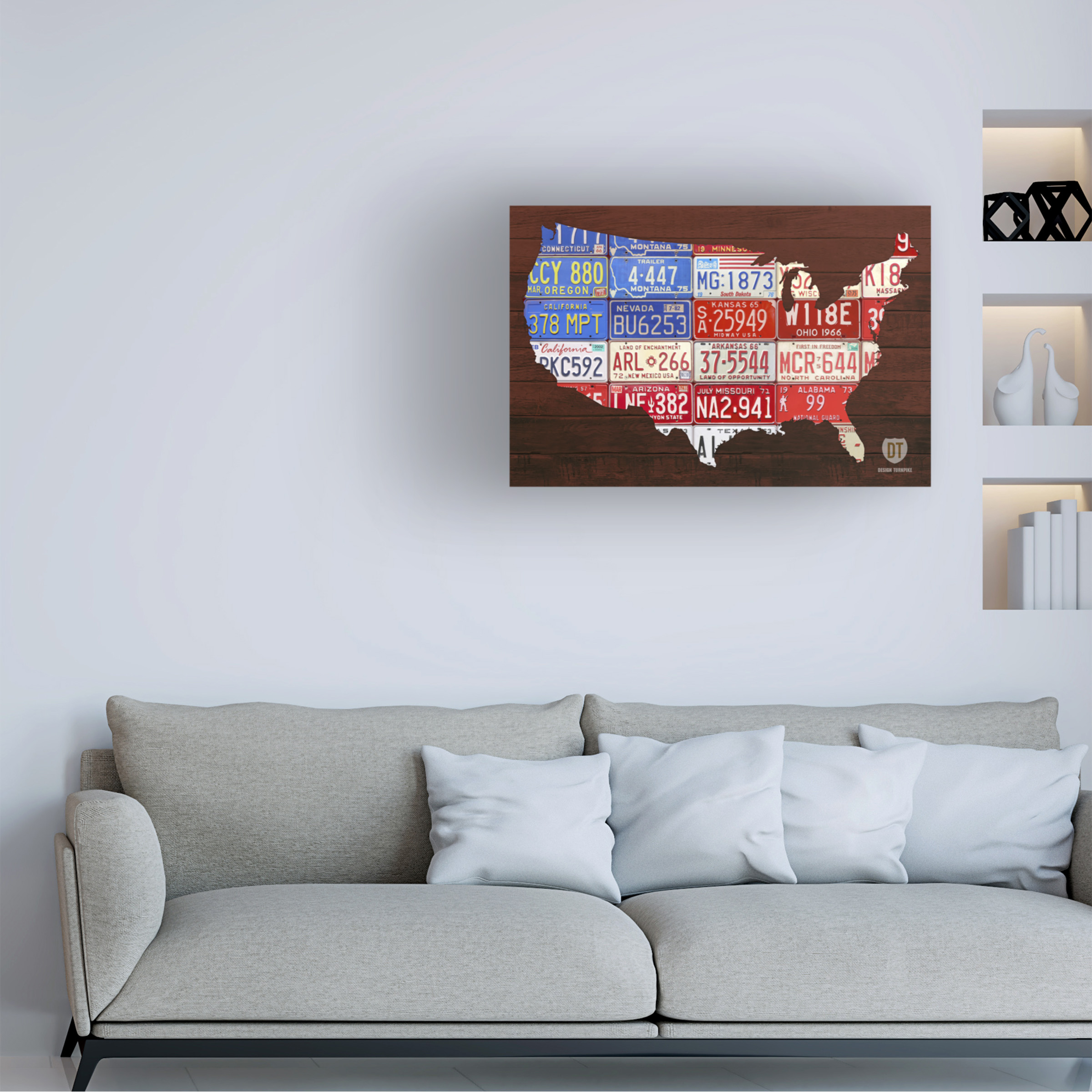 Trademark Fine Art 'USA Flag Map' Canvas Art by Design Turnpike