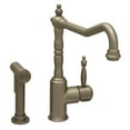 thumbnail image 3 of Jem Collection Single Lever Handle Faucet with Traditional Swivel Spout and Solid Brass Side Spray - Polished Chrome, 3 of 3