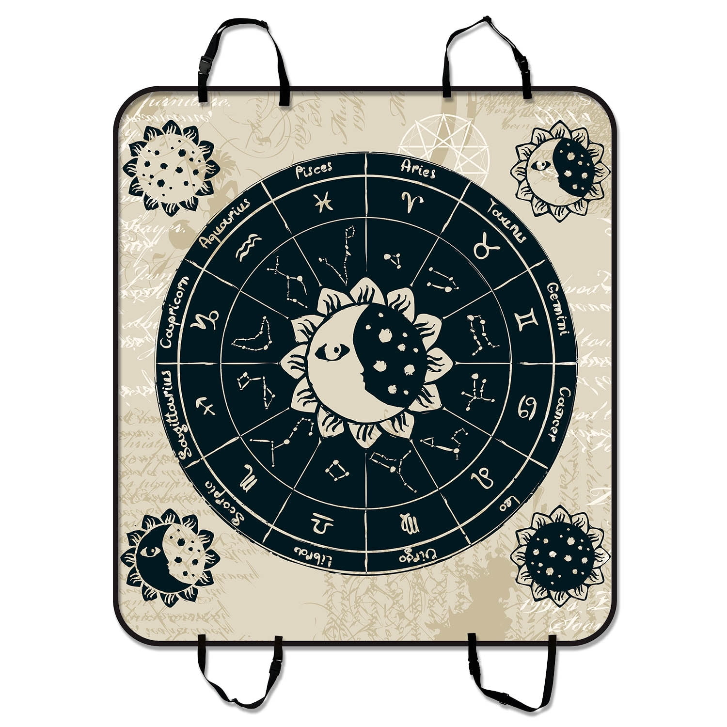 Ykcg Sun And Moon Vintage Zodaic Constellations Pet Seat