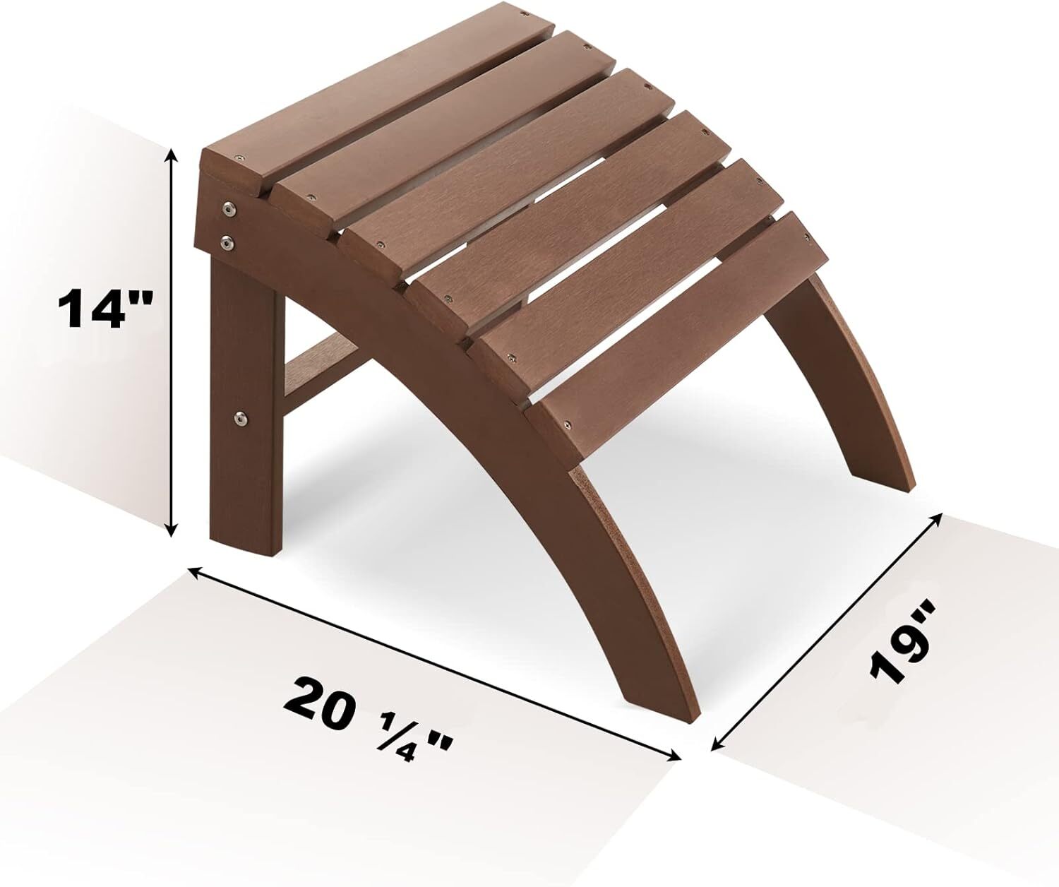 GONICHA Outdoor Adirondack Ottoman,Adirondack Footstool for Adirondack Chair Weather Resistant Foot Rest,Coffee