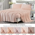 thumbnail image 5 of Chezmoi Collection Extra Soft Fleece Sheet Set Queen, 4-Piece Microplush Non-Pilling Velvety Bed Sheet, Deep Pocket - Lightweight All Season Warmth, Queen, Blush Pink, 5 of 9
