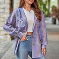 thumbnail image 4 of Abrigos con capucha y bolsillo, ajuste holgado, chaqueta abierta frontal para mujer, traje diario con hombros caídos, 4 of 8