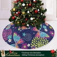 thumbnail image 6 of FMSHPON Butterfly Dahlia Flowers Xmas Christmas Tree Skirt Stand Mat for Holiday Party Decoration Indoor Outdoor 36 inches, 6 of 6