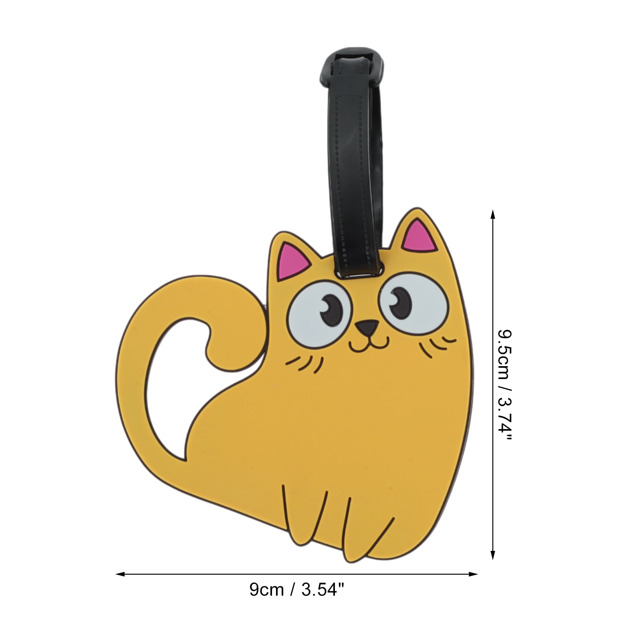 Unique Bargains 1 Pc Stylish Durable Cat Pattern Luggage Tag for Travelling Orange